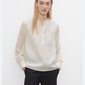Club Monaco 100% Silk popover blouse